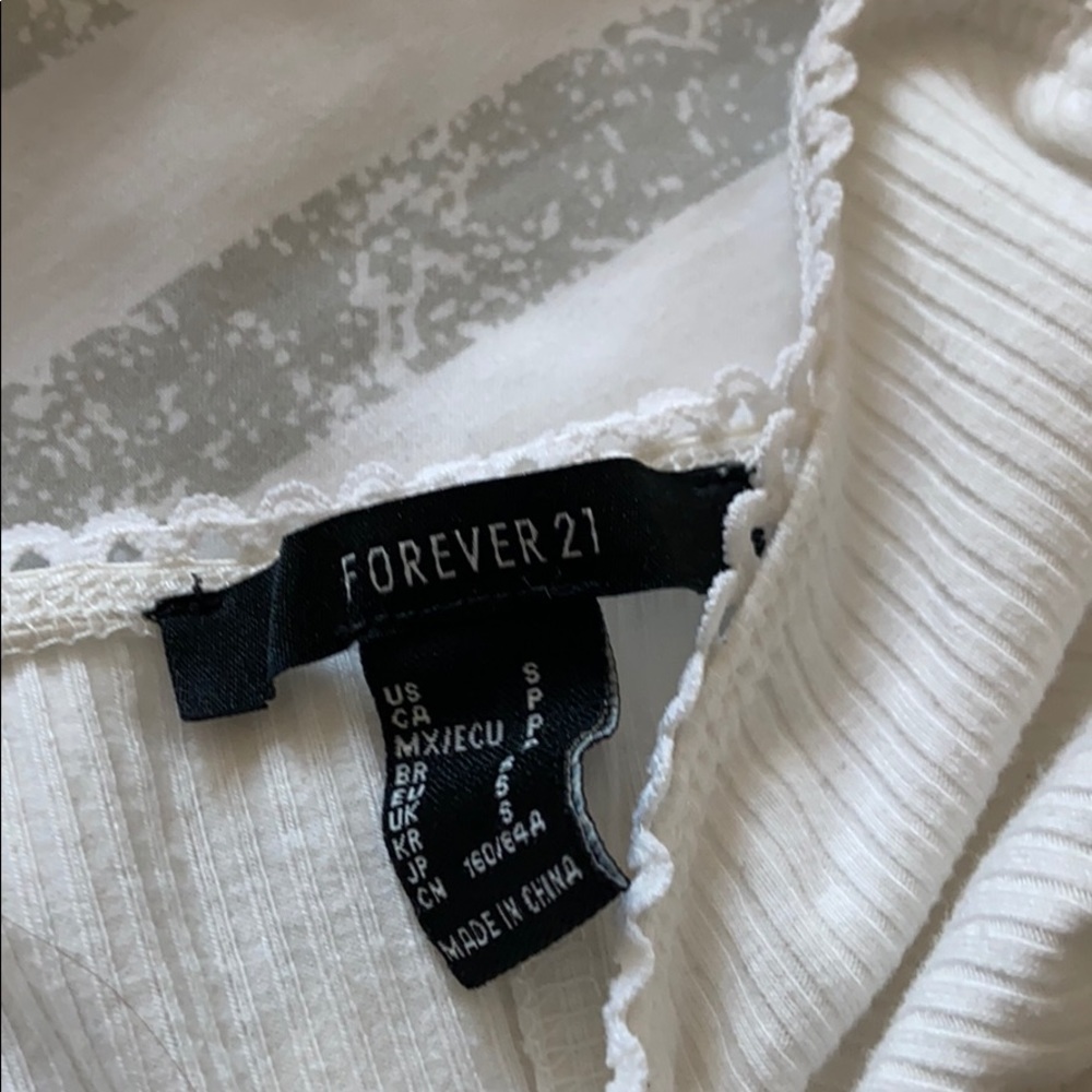 White forever 21 bodysuit